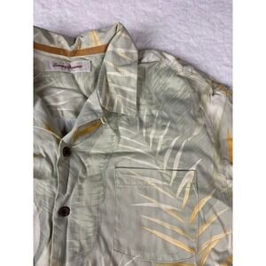 Tommy Bahama Silk Tropical Leaf Print Short Sleeve Button Up Shirt‎ Mens Large
